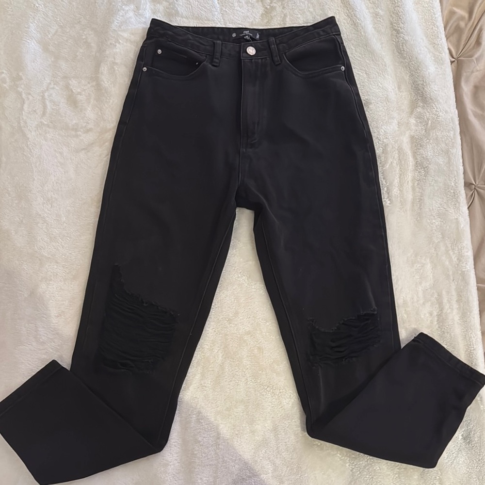 Missguided Black Distressed Jeans
